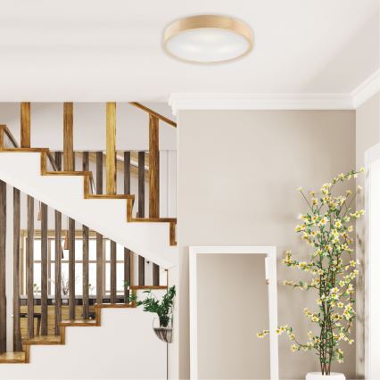 Stropna svetilka NATURAL 3xE27/60W/230V ? 47 cm borovina