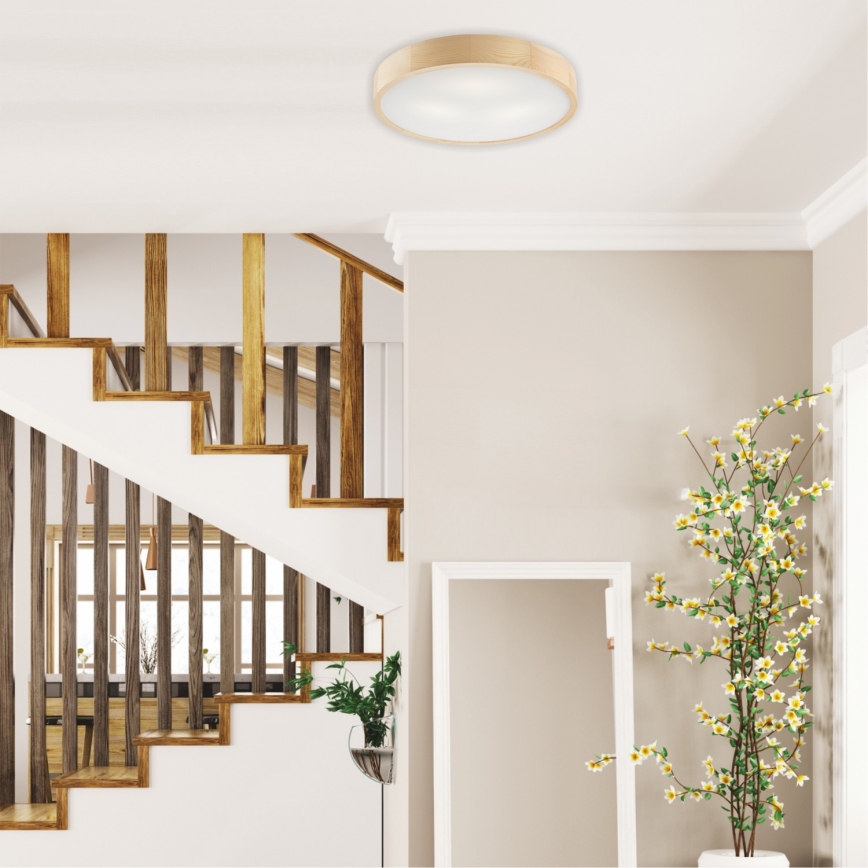 Stropna svetilka NATURAL 3xE27/60W/230V ? 47 cm borovina