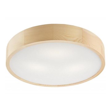 Stropna svetilka NATURAL 3×E27/60W/230V, premer 47,5 cm, borovica