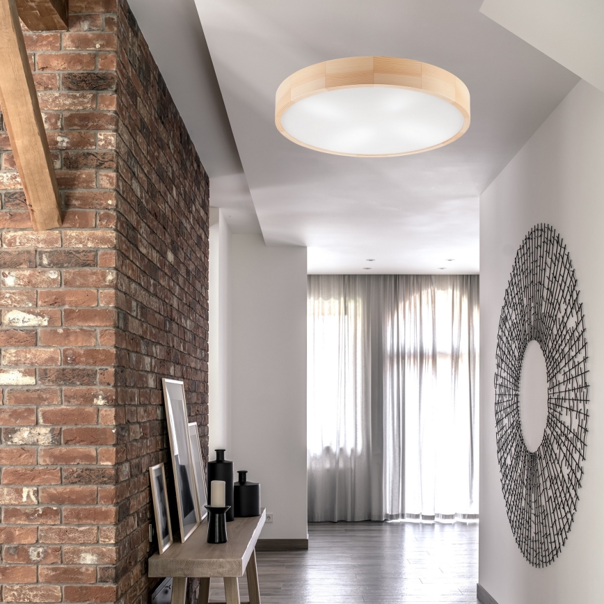 Stropna svetilka NATURAL 4xE27/60W/230V ø 57 cm bor
