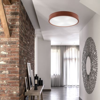 Stropna svetilka NATURAL 4xE27/60W/230V ø 57 cm bor/rjava