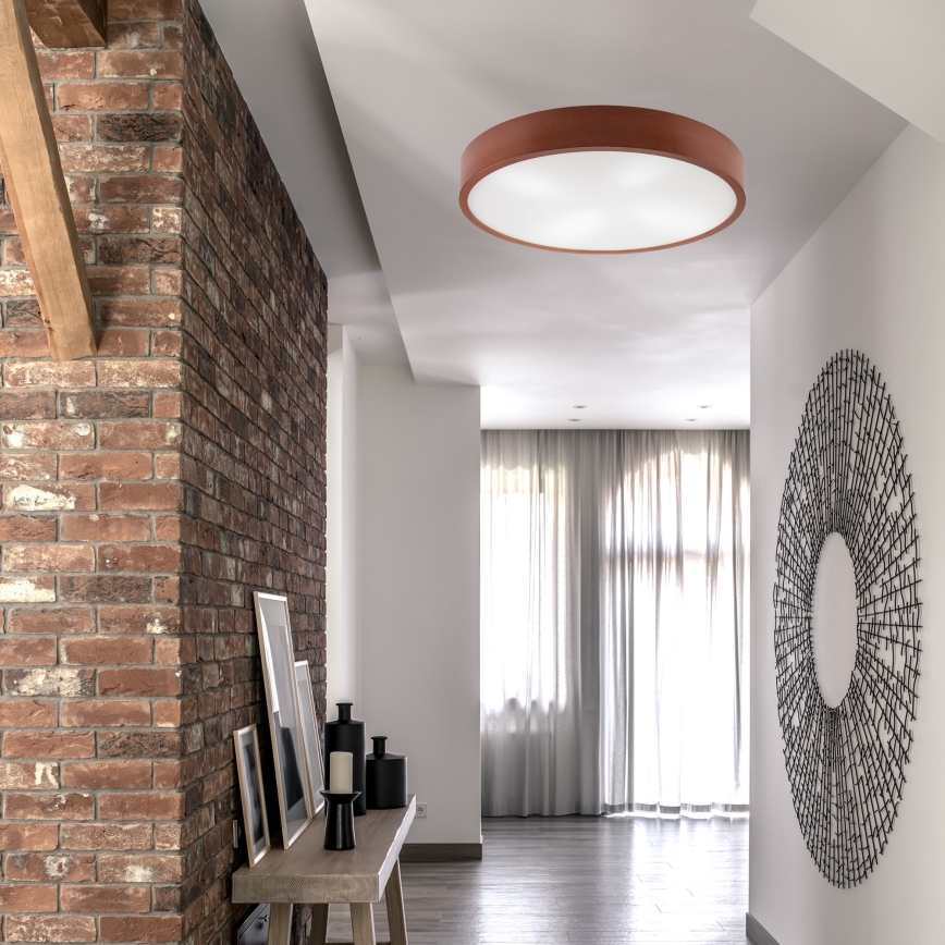 Stropna svetilka NATURAL 4xE27/60W/230V ø 57 cm bor/rjava