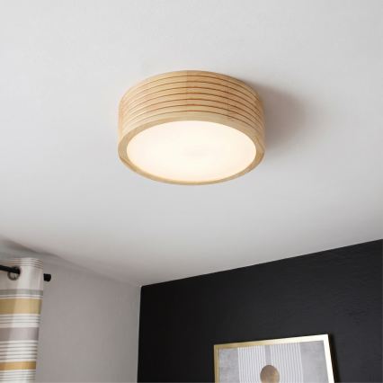 Stropna svetilka NATURAL MODERN 1xE27/15W/230V premer 27,5 cm borovina
