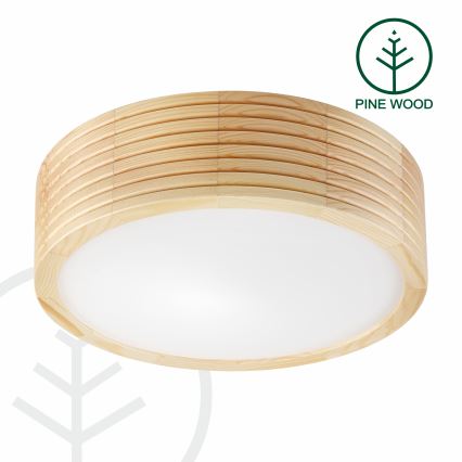 Stropna svetilka NATURAL MODERN 1xE27/15W/230V premer 27,5 cm borovina