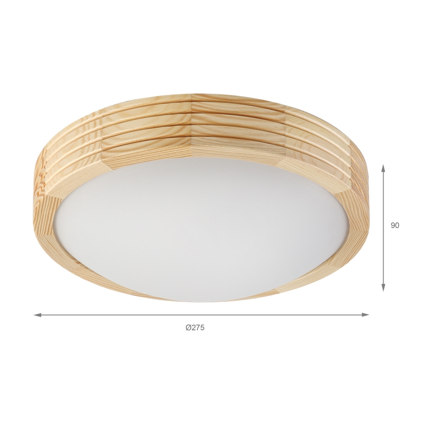 Stropna svetilka NATURAL MODERN 1xE27/15W/230V premer 27,5 cm borovina