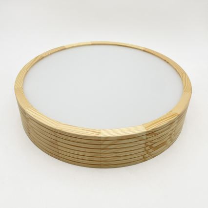 Stropna svetilka NATURAL MODERN 2xE27/15W/230V, Ø 37,5 cm, iz borovega lesa