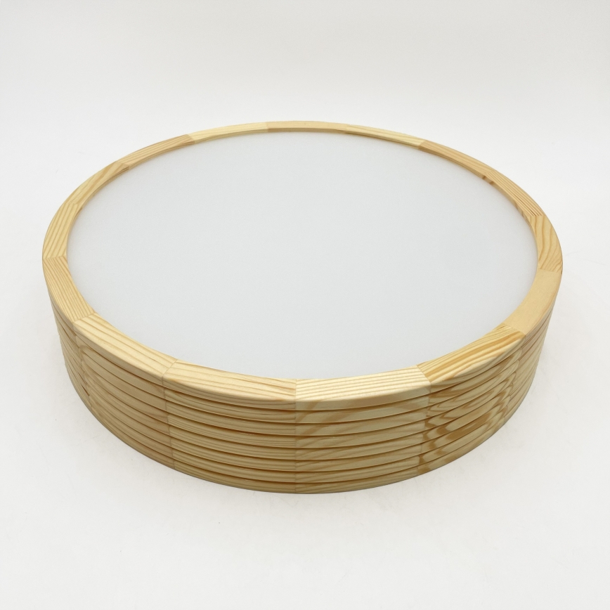 Stropna svetilka NATURAL MODERN 2xE27/15W/230V, Ø 37,5 cm, iz borovega lesa