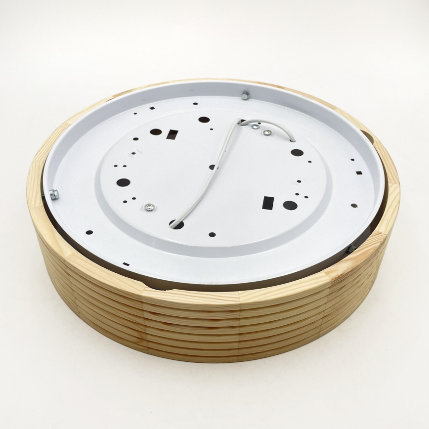 Stropna svetilka NATURAL MODERN 2xE27/15W/230V, Ø 37,5 cm, iz borovega lesa