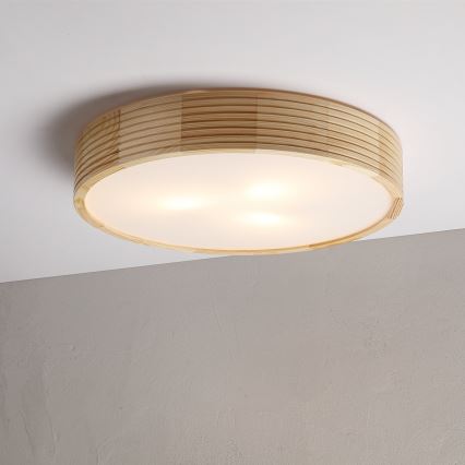 Stropna svetilka NATURAL MODERN 3xE27/15W/230V premer 47,5 cm iz borovice