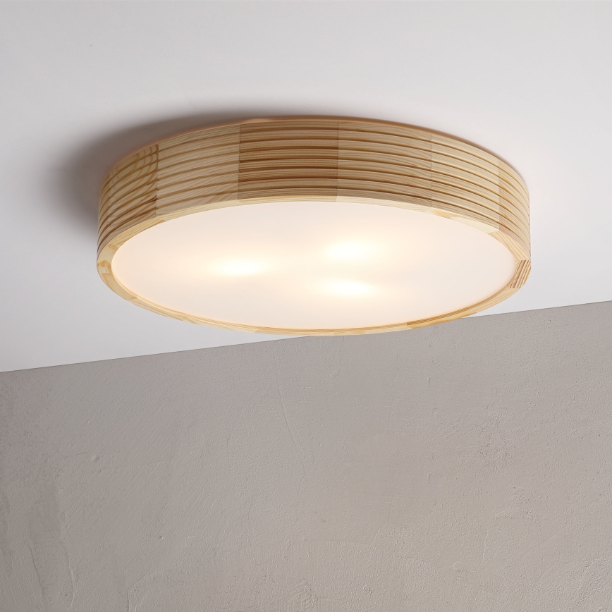 Stropna svetilka NATURAL MODERN 3xE27/15W/230V premer 47,5 cm iz borovice
