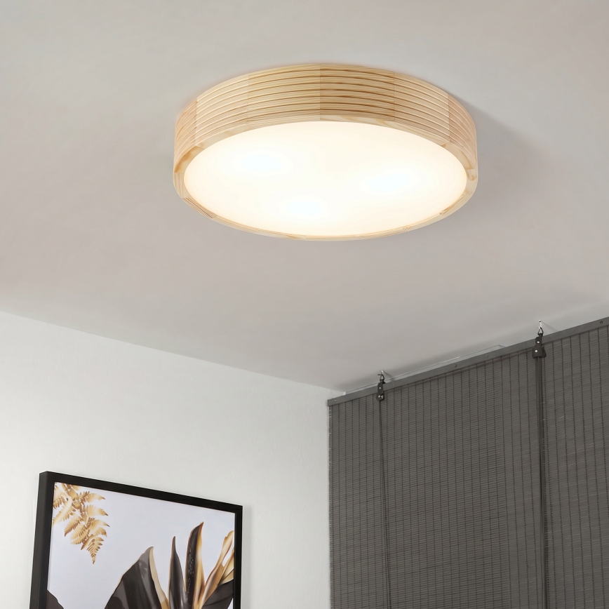 Stropna svetilka NATURAL MODERN 3xE27/15W/230V premer 47,5 cm iz borovice