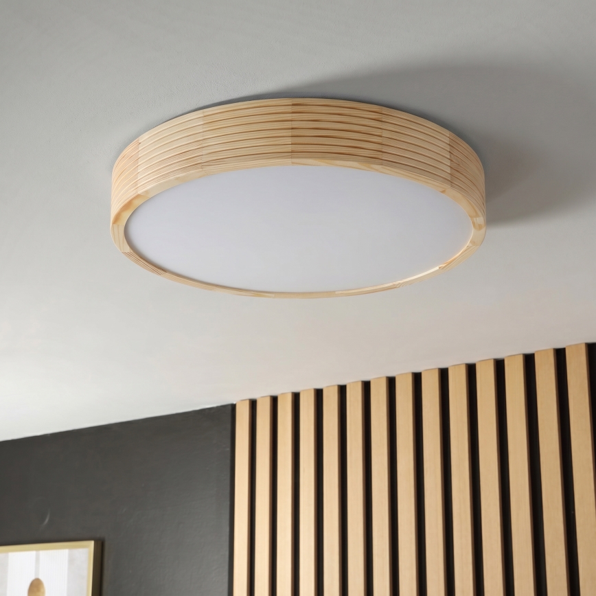 Stropna svetilka NATURAL MODERN 3xE27/15W/230V premer 47,5 cm iz borovice