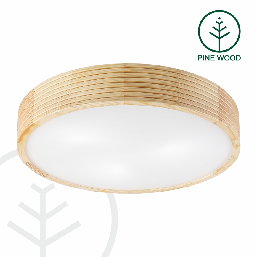 Stropna svetilka NATURAL MODERN 3xE27/15W/230V premer 47,5 cm iz borovice