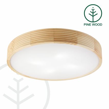 Stropna svetilka NATURAL MODERN 4xE27/15W/230V, premer 58 cm, borovina