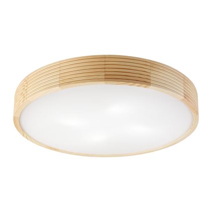 Stropna svetilka NATURAL MODERN 4xE27/15W/230V, premer 58 cm, borovina