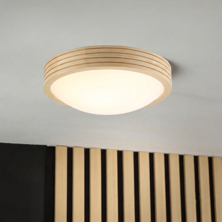 Stropna svetilka NATURAL MODERN SLIM 1xE27/15W/230V premer 27,5 cm borovica