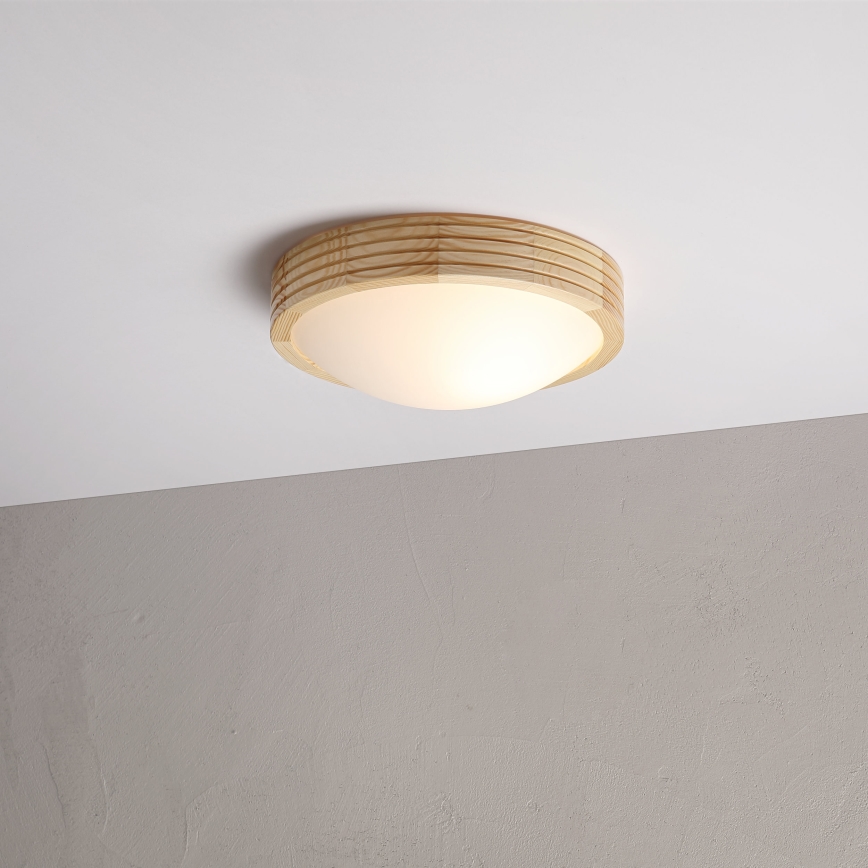 Stropna svetilka NATURAL MODERN SLIM 1xE27/15W/230V premer 27,5 cm borovica