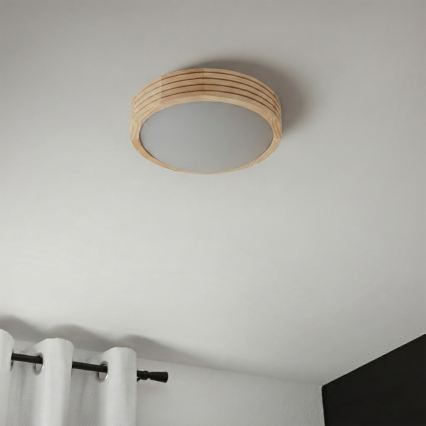 Stropna svetilka NATURAL MODERN SLIM 1xE27/15W/230V premer 27,5 cm borovica