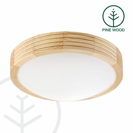 Stropna svetilka NATURAL MODERN SLIM 1xE27/15W/230V premer 27,5 cm borovica