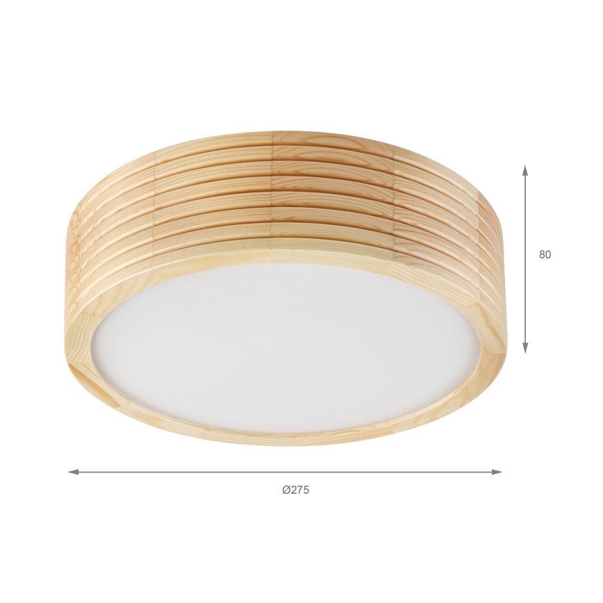 Stropna svetilka NATURAL MODERN SLIM 1xE27/15W/230V premer 27,5 cm borovica
