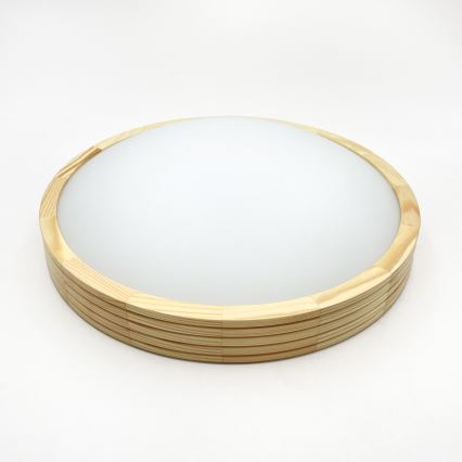 Stropna svetilka NATURAL MODERN SLIM 2xE27/15W/230V, premer 37,5 cm, iz borovega lesa