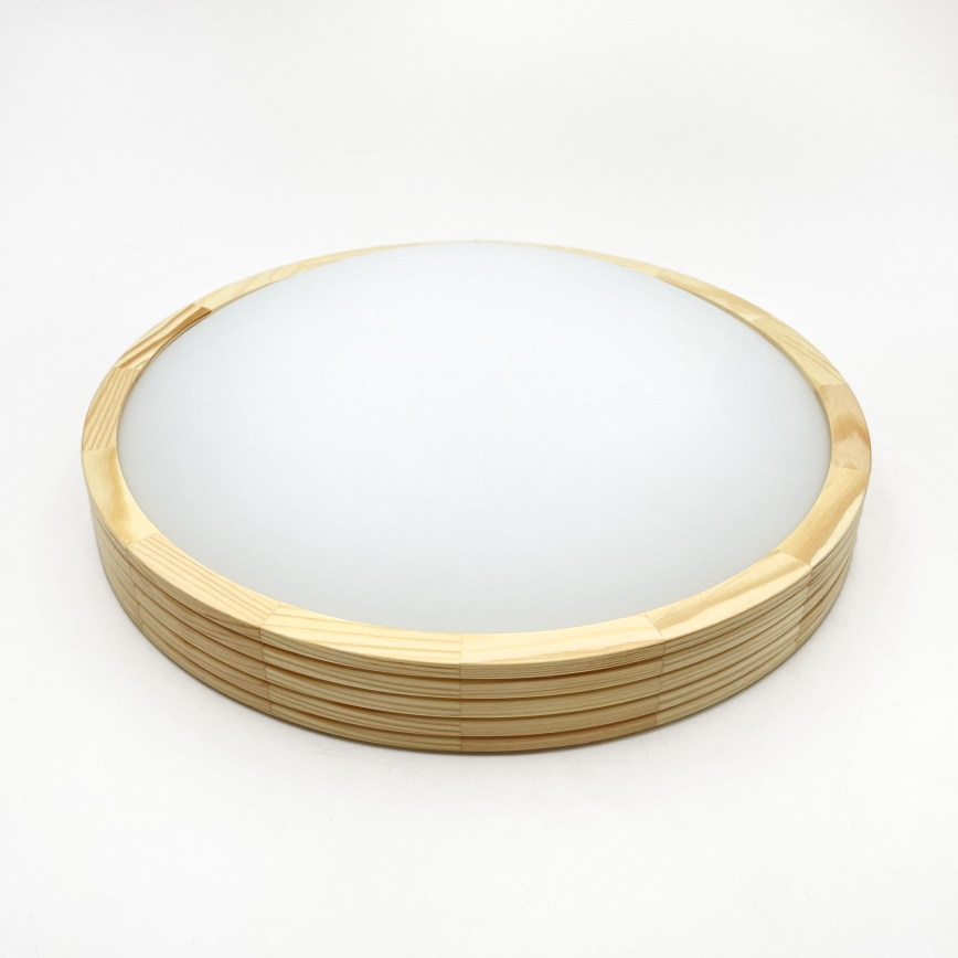 Stropna svetilka NATURAL MODERN SLIM 2xE27/15W/230V, premer 37,5 cm, iz borovega lesa
