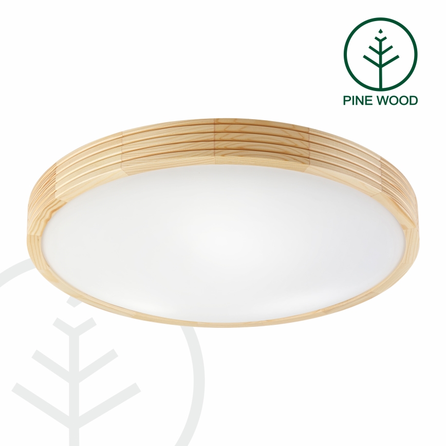 Stropna svetilka NATURAL MODERN SLIM 3xE27/15W/230V, premer 47,5 cm, borovina