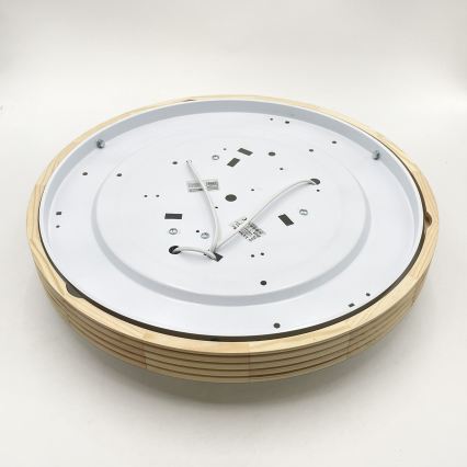 Stropna svetilka NATURAL MODERN SLIM 3xE27/15W/230V, premer 47,5 cm, borovina