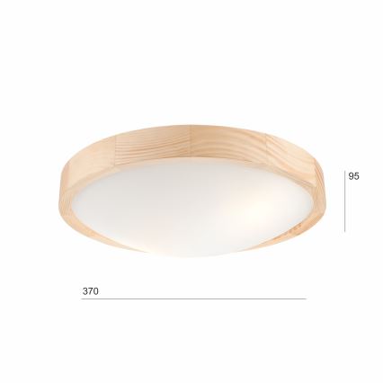 Stropna svetilka NATURAL SLIM 2xE27/60W/230V ø 37 cm bor