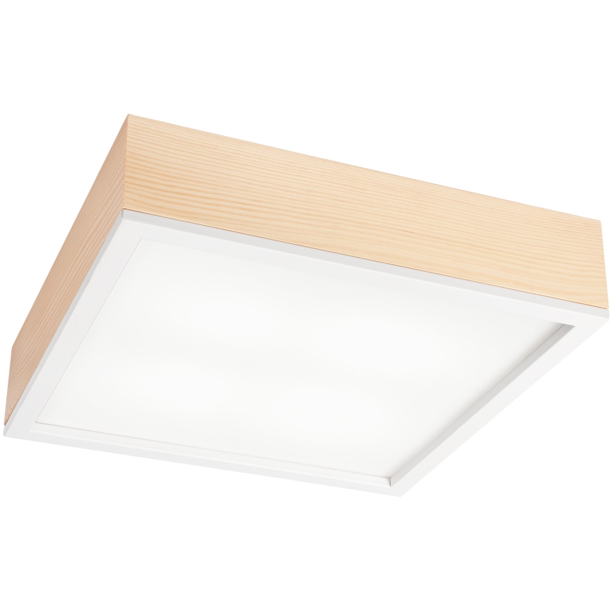 Stropna svetilka NATURAL SQUARE 4xE27/15W/230V 39x39 cm bor/bela
