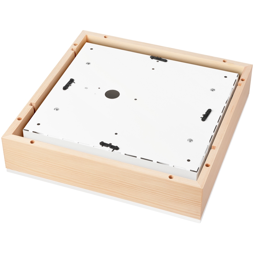 Stropna svetilka NATURAL SQUARE 4xE27/15W/230V 39x39 cm bor/bela