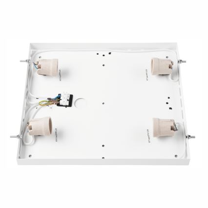 Stropna svetilka NATURAL SQUARE 4xE27/15W/230V 39x39 cm bor/bela