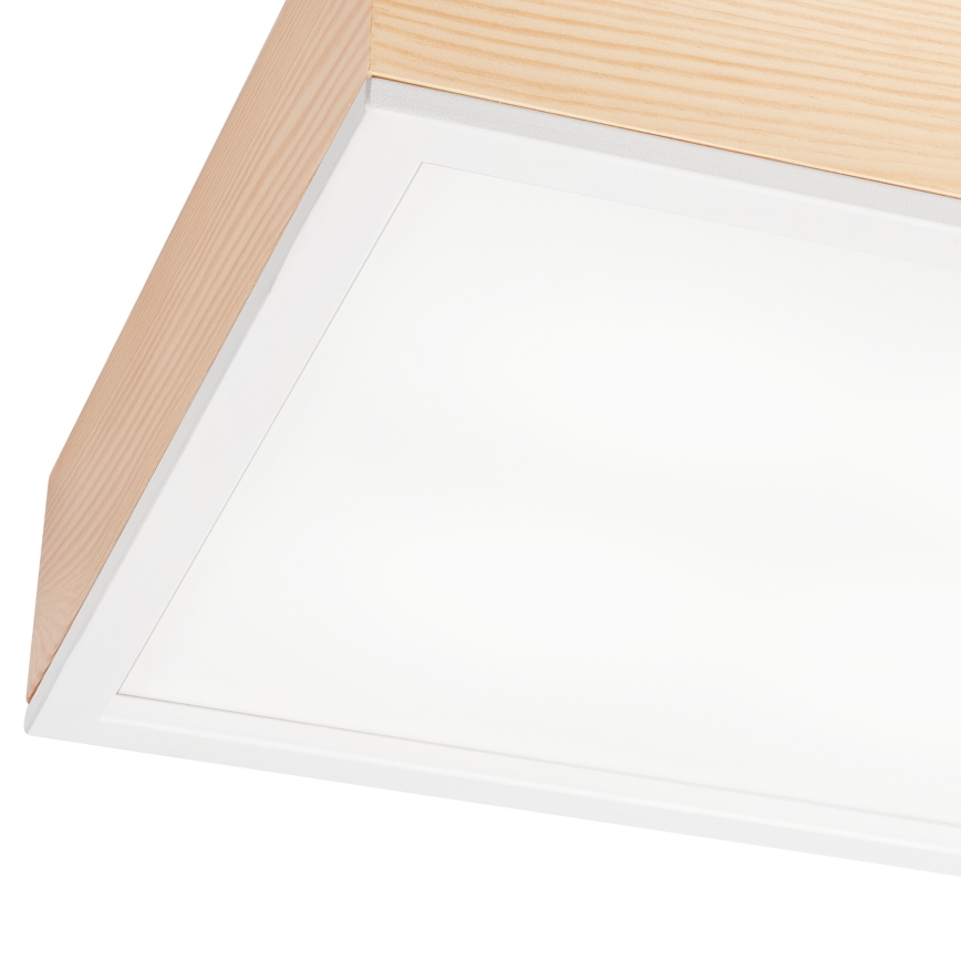 Stropna svetilka NATURAL SQUARE 4xE27/15W/230V 39x39 cm bor/bela