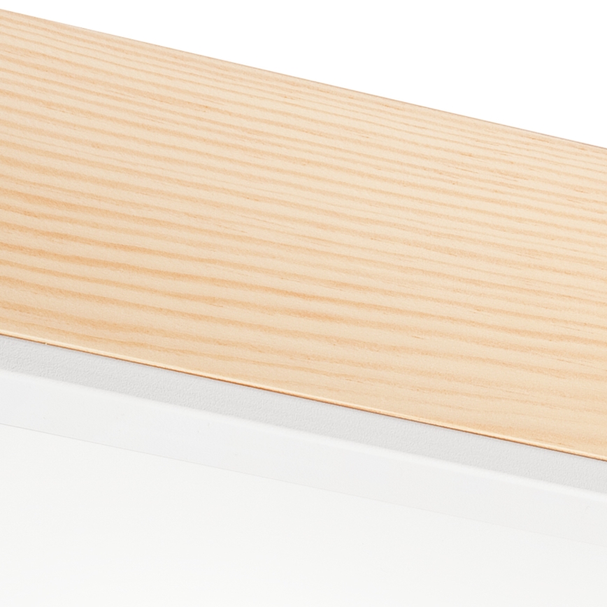 Stropna svetilka NATURAL SQUARE 4xE27/15W/230V 39x39 cm bor/bela