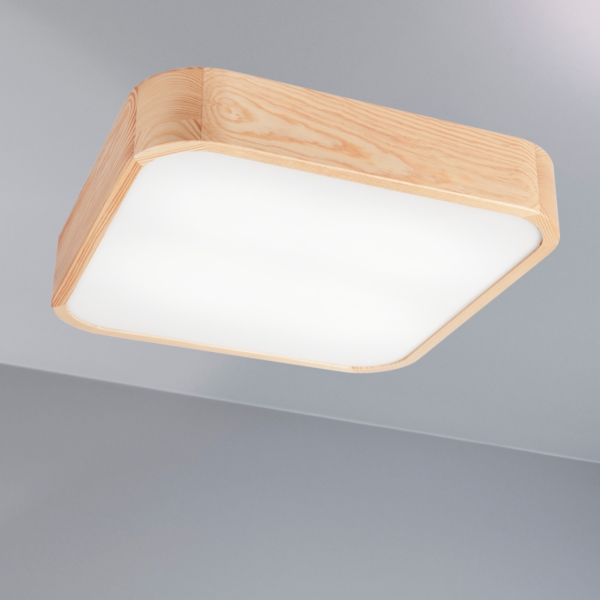 Stropna svetilka NATURAL SQUARE 4xE27/15W/230V 45x45 cm bor