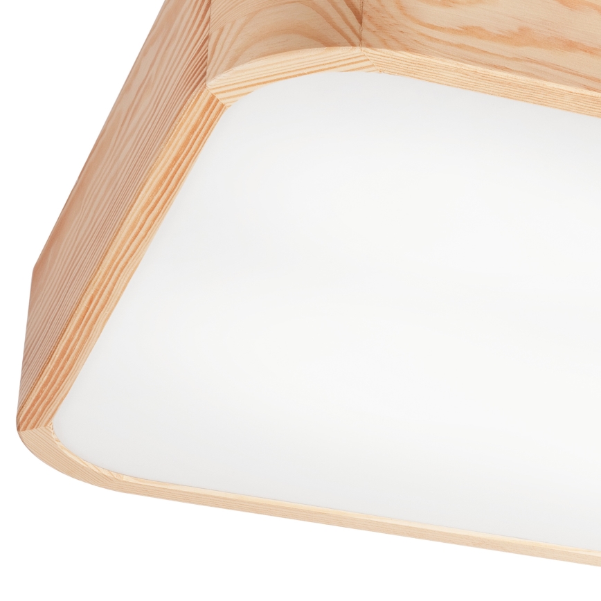 Stropna svetilka NATURAL SQUARE 4xE27/15W/230V 45x45 cm bor