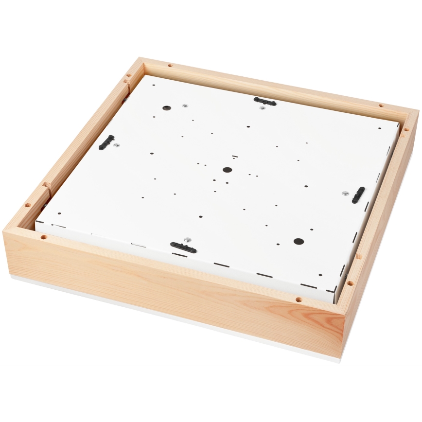 Stropna svetilka NATURAL SQUARE 4xE27/15W/230V 48x48 cm bor/bela