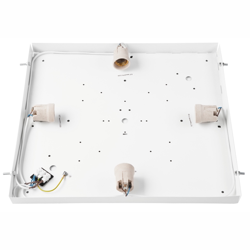 Stropna svetilka NATURAL SQUARE 4xE27/15W/230V 48x48 cm bor/bela