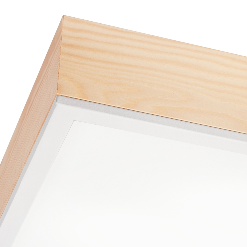 Stropna svetilka NATURAL SQUARE 4xE27/15W/230V 48x48 cm bor/bela