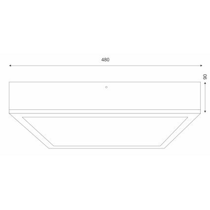 Stropna svetilka NATURAL SQUARE 4xE27/15W/230V 48x48 cm bor/bela