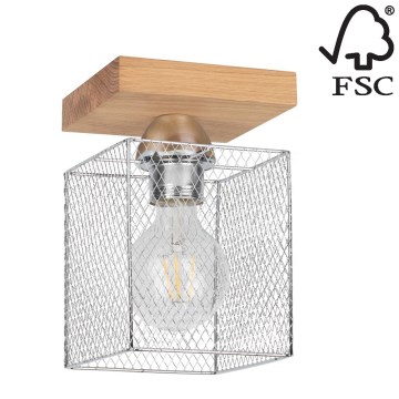 Stropna svetilka NORMAN WOOD 1xE27/25W/230V mat hrast - FSC certifikat