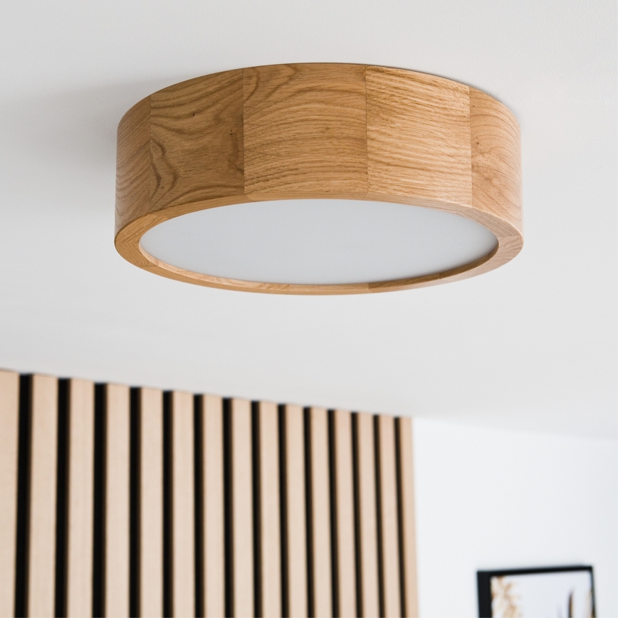 Stropna svetilka OAK 1xE27/60W/230V hrast premer 27,5 cm
