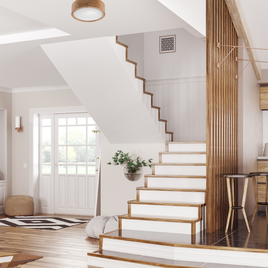 Stropna svetilka OAK 1xE27/60W/230V hrast ? 27,5 cm