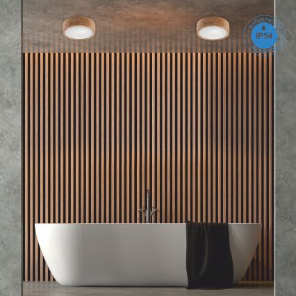 Kopalniška stropna svetilka OAK 2xE27/15W/230V IP54 hrast ø 27 cm