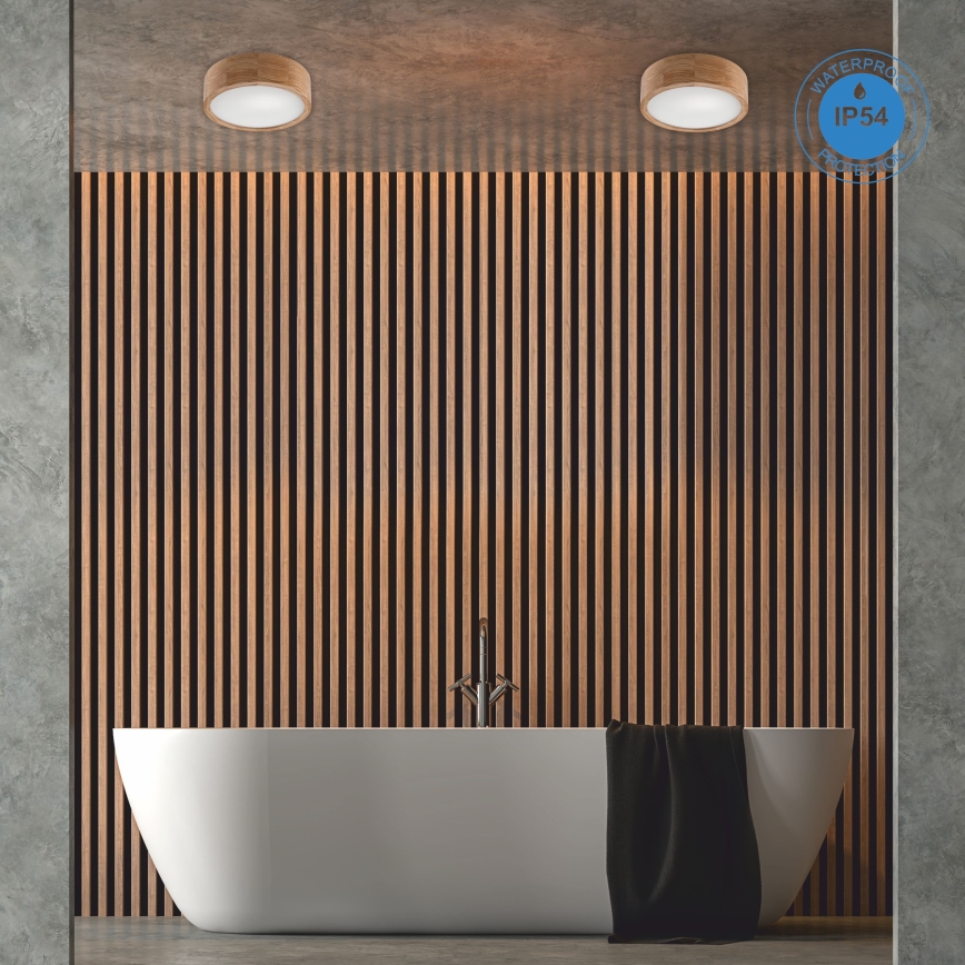Kopalniška stropna svetilka OAK 2xE27/15W/230V IP54 hrast ø 27 cm