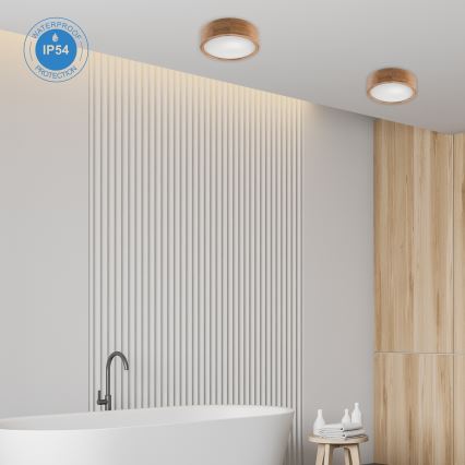 Kopalniška stropna svetilka OAK 2xE27/15W/230V IP54 hrast ø 27 cm