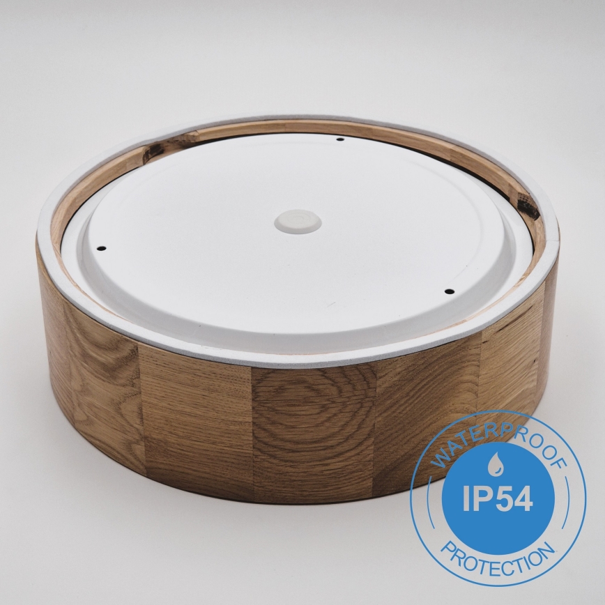 Kopalniška stropna svetilka OAK 2xE27/15W/230V IP54 hrast ø 27 cm