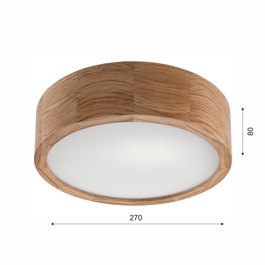 Kopalniška stropna svetilka OAK 2xE27/15W/230V IP54 hrast ø 27 cm