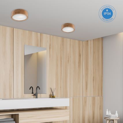 Kopalniško stropno svetilo OAK 2xE27/15W/230V IP54, hrast, premer 27 cm