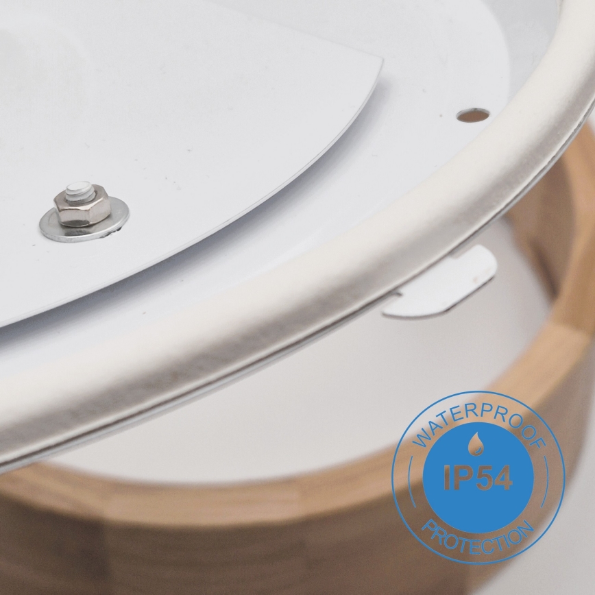 Kopalniško stropno svetilo OAK 2xE27/15W/230V IP54, hrast, premer 27 cm